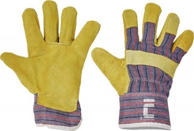 Pracovní rukavice kombinované kůže-textil